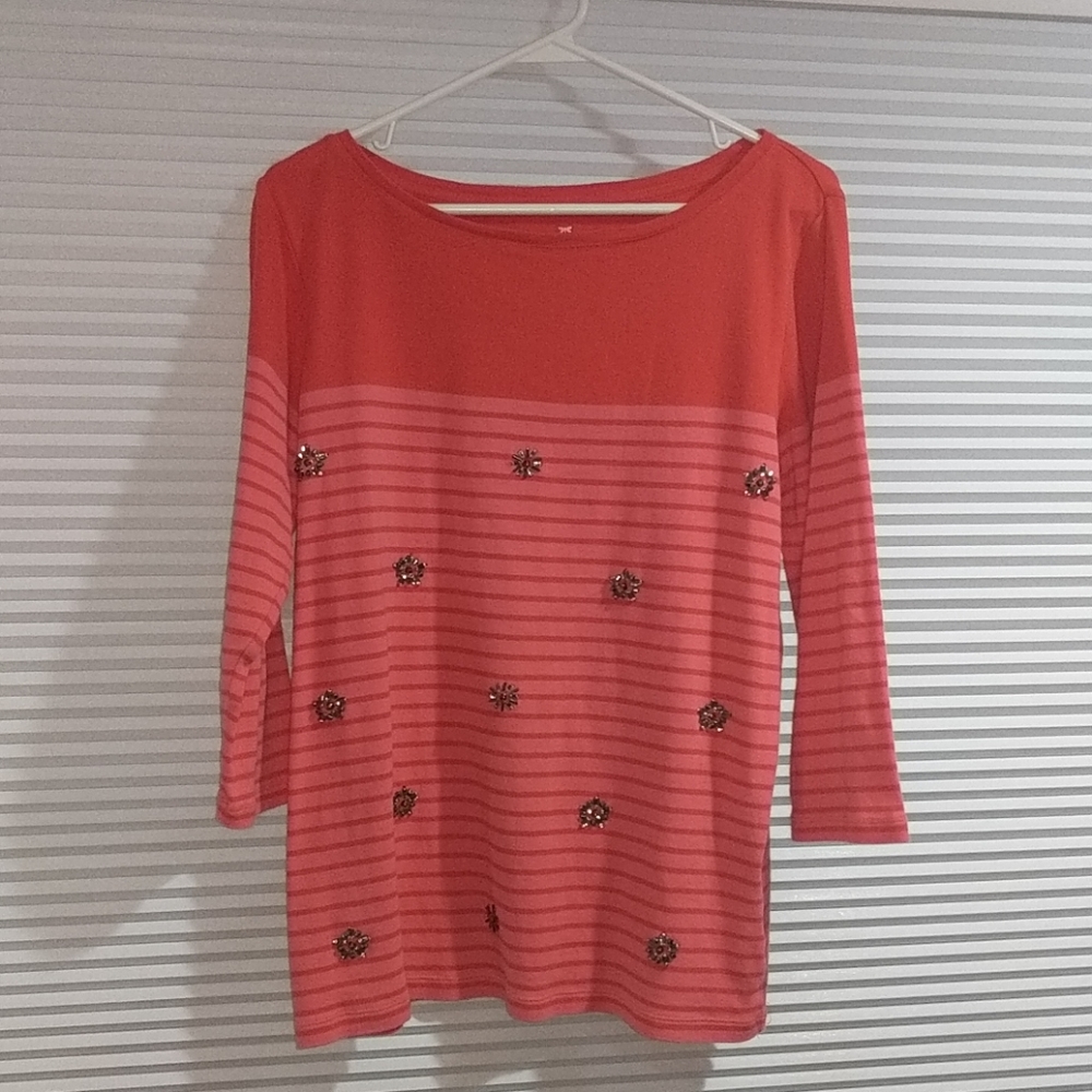 Talbot's 3/4 sleeve stripe top